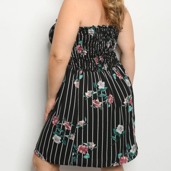 SMOCKED TOP STRAPLESS DRESS - Picture 3 of 8